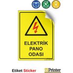 ZiPrinter Elektrik Pano Odası Isg Uyarı Levhası Etiket 35X50 cm - 35 x 50 cm - Etiket Sticker