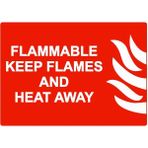 ZiPrinter Flammable Keep Flames And Heat Away Isg Uyarı Levhası Pvc A5 15X21 cm - 15 x 21 cm