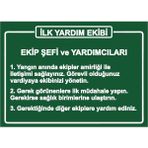 ZiPrinter Ilk Yardım Ekibi (Talimat) Isg Uyarı Levhası Pvc A5 15X21 cm - 15 x 21 cm