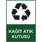 ZiPrinter Kağıt Atık Kutusu Isg Uyarı Levhası Pvc A5 15X21 cm - 15 x 21 cm