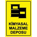 ZiPrinter Kimyasal Malzeme Deposu Isg Uyarı Levhası Pvc A4 21X30 cm - 21 x 30 cm