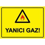 ZiPrinter Yanıcı Gaz! Isg Uyarı Levhası Pvc A3 30X42 cm - 30 x 42 cm