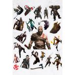 ZipZap God of War Video Oyun Telefon Laptop Yapışkanlı Folyo Sticker Paketi (20 ADET)
