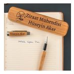 Ziraat Mühendislerine Özel Bambu Kutulu Kalem Seti