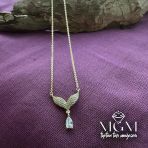 Zirkon Su Taşlı Kanat Kolye - Kl0015-B