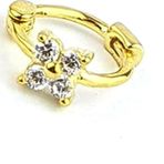 Zirkon Taş Detaylı 925ayar Gümüş Üzerine Altın Kaplama Tragus Kıkırdak Halka Piercing 6mm cap