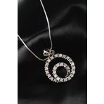 Zirkon Taş Detaylı İtalyan Tasarımı 925 Ayar Gümüş Lüks Spiral Kolye
