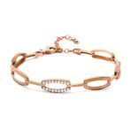 Zirkon Taşlı 6lı Cats Eye Rose Renk 925 Ayar Gümüş Bayan Bileklik