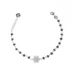 Zirkon Taşlı Gümüş Rengi Kaplama Iolite Rosary Papatya Gümüş Bileklik