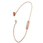 Zirkon taşlı gümüş rose minimal plaka bileklik