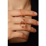 Zirkon Taşlı Rose Cartier Model Çivi Gümüş Kolye