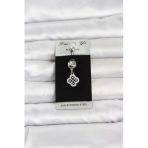 Zirkon Taşlı Sallantılı Yonca Model Göbek Piercing - Ebj260516w42311