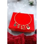 Zirkon Taşlı Yılbaşı İkonları Charm Kelepçe Bileklik