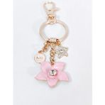 Zirkon Taşlı Yıldız ve Çiçek Figürlü Rose Gold Lüks Anahtarlık & Çanta Aksesuarı