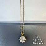 Zirkon Taşlı Zincir Çelik Uç Kısmı Pirinç Kolyeler 40 + 5 Cm Uzatma Payı - Kl0124