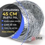 Zirve Tel Örgü 45 cm x 30 Metre Düzlemsel Jiletli Tel Zirve Tel Örgü - Gri