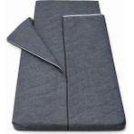 Zish Home Gri Taşınabilir Kendinden Fermuarlı Tulumlu Katlanır Kamp Yatağı Anne Yanı Yer Yatağı 5 cm - 160 x 200 cm