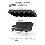 Zish Tekstil Gri Keten Kumaş Süngerli Gölgelikli 2 Kişilik Salıncak Minderi 8 Cm
