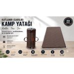 Zish Tekstil Zish Home Flexi Katlanır Kamp Yatağı, 5 cm 24 DNS Sünger Yatak, Karavan, Çadır, Misafir, Yer, Bağ, Bahçe, Yazlık Yatağı, Anne Yanı, Deprem, Taşınabilir Şilte, Araç İçi Minder - Kahverengi - 120 x 200 cm