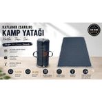 Zish Tekstil Zish Home Flexi Katlanır Kamp Yatağı, 5 cm 24 DNS Sünger Yatak, Karavan, Çadır, Misafir, Yer, Bağ, Bahçe, Yazlık Yatağı, Anne Yanı, Deprem, Taşınabilir Şilte, Araç İçi Minder - Mavi - 160 x 200 cm