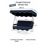 zishtekstil Keten Kumaş Süngerli Gölgelikli 3 Kişilik Salıncak Minderi 8 cm