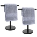 Zitalupy T-Shape Banyo Havlu Tutacağı Standı, Paslanmaz Çelik Ayaklı Ayaklı El Havlusu Askısı, Banyo Mutfak ve Tezgah için, Mat Siyah, 2'li Paket