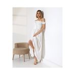 Zıva Design House Ayrobin Kumaş Fırfırlı Belden Bağlamalı Bohem Beyaz Elbise - Nikah ve Tatil Elbisesi