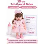 Ziventa 30 cm Sesli Oyuncak Et Bebek Biberon/doğum Kartlı Ağlayan Konuşan Orta Yumuşak Gövdeli Kıyafetli - Açık Pembe