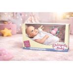 Ziventa 32/34CM Oyuncak Et Bebek Biberon/çıngırak/havlu Hafif Esnek Gövde Gerçekçi Görünüm Kıyafetli Güzel - Beyaz
