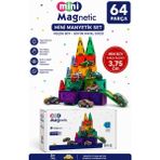 Ziventa Mini Manyetik Blok Seti 64 Parça Arabalı Manyetik Yapı Oyuncağı 3,75 cm Küçük Boy Magnet Blok - Çok Renkli