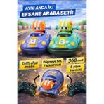 Ziventa Uzaktan Kumandalı Çarpışan Drift Araba 2’li Set Figür Fırlatma 360° Dönüş, Işıklı & Müzikli Oyuncak - 16 x 12 cm