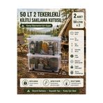 ZİVORA 2 Adet 50 LT Tekerlekli Kilitli Ev Mutfak ve Kamp Saklama Kutusu Şeffaf Plastik Organizer Düzenleyici Kutu