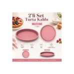 ZİVORA 2’li Set Silikon Turta Kalıbı Pembe Tart Kalıbı Esnek Yapı Kolay Çıkarma Şık Dilimli Kenar