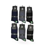 Ziya, Erkek Klasik Bambu 6'lı Çorap (Siyah x2-Lacivert x2-Füme x2) 15173Z012