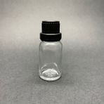 Ziylan Ambalaj 10 ml Şeffaf, İçten Damlalıklı Kapak, 24 Adet Siyah Da mlatmalı Kapak, Esans Şişesi, Boş Şişe, Aroma Şişesi