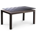 Ziynet Home Rattan Masa 70X120 Sabit Camlı Masa - Bahçe Teras Balkon Masası A Plus Orta Boy Masa - Acı Kahverengi