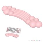 ZIYOU LANG Bulut Klavye Bilek Dayanağı Desteği, Bellek Köpüğü ile Avuç İçi Dayanağı, Kaymaz Lastik, Rahat Kol Dayanağı, Ofis/Ev/Dizüstü Bilgisayar/Mac için Ergonomik Klavye Yastığı Pedi - Açık pembe