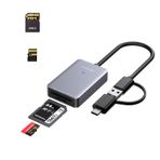 ZIYUETEK USB Tip C SD Kart Okuyucu, UHS-II V90/V60/V30/2000X/1667X/1000X, iPad Pro 2018 ile Uyumlu, Aynı Anda 2 Kartı Destekler, 500MB/s Maksimum Hız, Gri