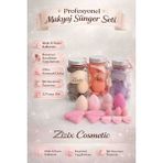 Zizix Cosmetic Profesyonel Makyaj Sünger – Beauty Blender Fondöten ve Pudra Süngeri Kavanozlu - çok renkli