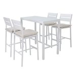 Zizuva 100x100x60 CM Beyaz Mutfak Masa ve 4 Adet Sandalye Takımı