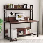 Zizuva 140x60x135 cm Ceviz Ev ve Ofis Kitaplıklı Çalışma Masası