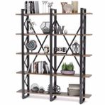 Zizuva 150x30x180 cm 5 Raflı Ceviz Aksesuar Düzenleyici ve Kitaplık