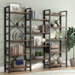 Zizuva 180x175x30 cm Tasarım Ceviz 3'lü Vitrin ve Düzenleyici
