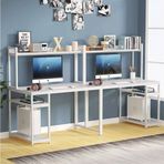 Zizuva 240x60x135 cm İki Kişilik Beyaz Ev ve Ofis Çalışma Masası