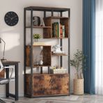 Zizuva Özel Tasarım 180x80x30 cm Ceviz Dolaplı Ev Ofis Kitaplık ve Düzenleyici