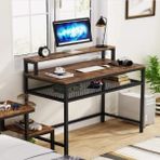 Zizuva Tasarım 100x50x93.5 CM Monitör Sehpalı Ceviz Çalışma Masası