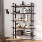 Zizuva Tasarım 105x160x30 cm Ceviz Raflı Ev ve Ofis Kitaplık