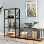 Zizuva Tasarım 110x120 cm Kitaplıklı Ceviz TV Ünitesi