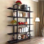 Zizuva Tasarım 120x30x180 cm 5 Raflı Siyah Aksesuar Düzenleyici ve Kitaplık