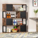 Zizuva Tasarım 130x100x28 cm Ceviz Dolaplı Kitaplık